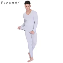 Ekouaer Новое термобелье мужские подштанники осень зима рубашка и брюки комплект из двух предметов теплое тонкое термобелье