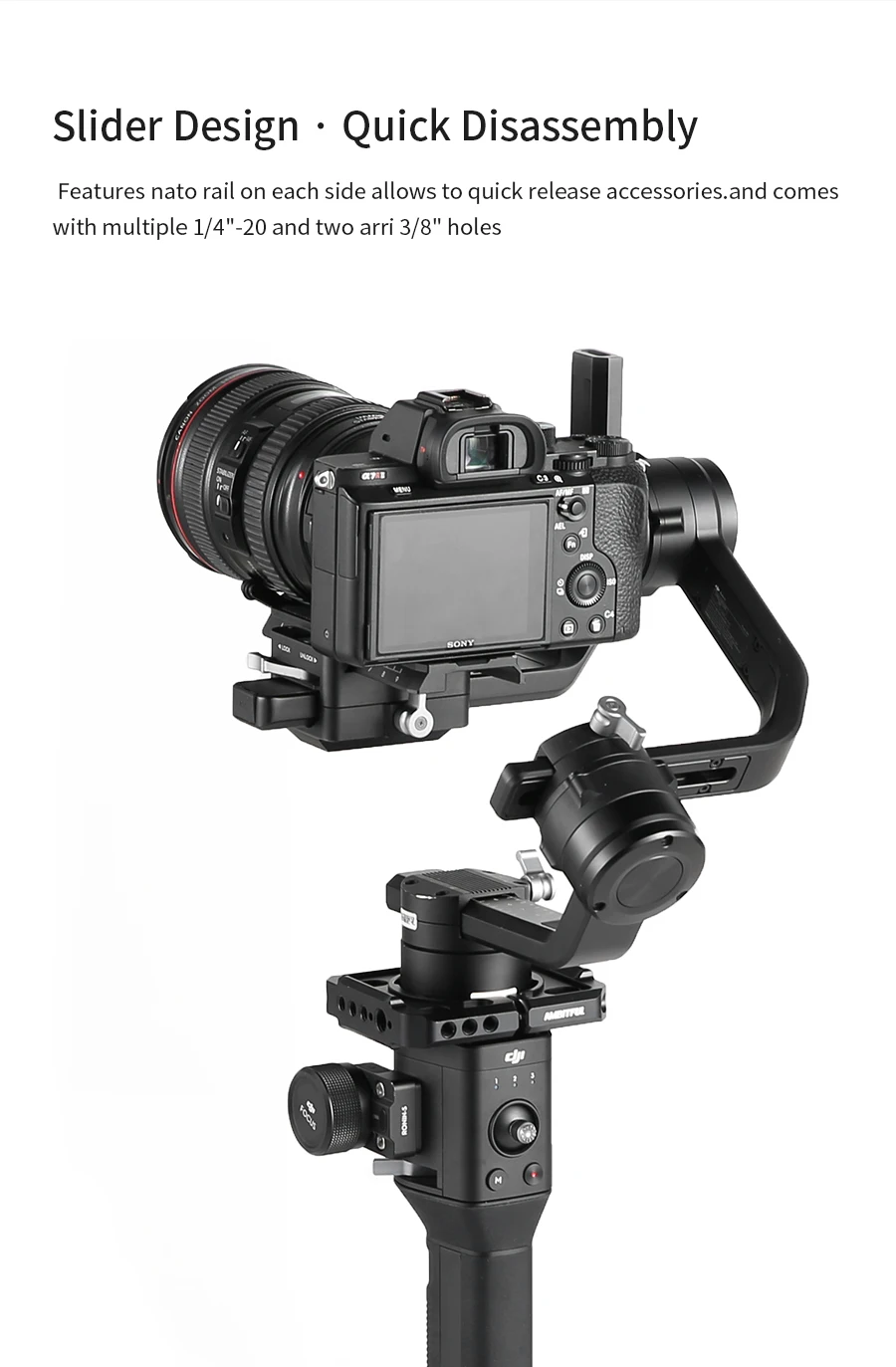 AMBITFUL монтажный зажим для камеры DJI Ronin S Gimbal с 1/4 3/8 резьбовыми отверстиями для монитора микрофон прикрепить