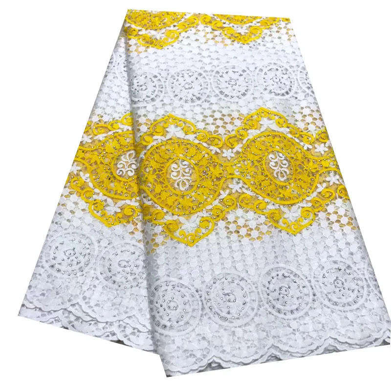 Tela de encaje africano estilo popular 120-135 cm de ancho para ropa y moda vendida por 5 yardas - 6