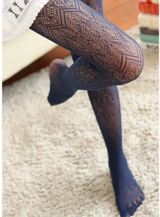 Lace Jacquard Weave Hollow Out Sexy Pantyhose Slim Vintage White Ultrathin Lucency Women Silk Socks Charming Legs Render Socks 13