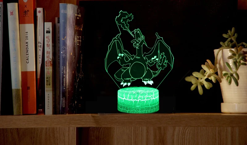3D Firedragon светодиодный оригинальность ночные огни атмосфера настольная лампа визуальный RGB лампы красочные светодиодный свет мультфильм Декор лампы подарок