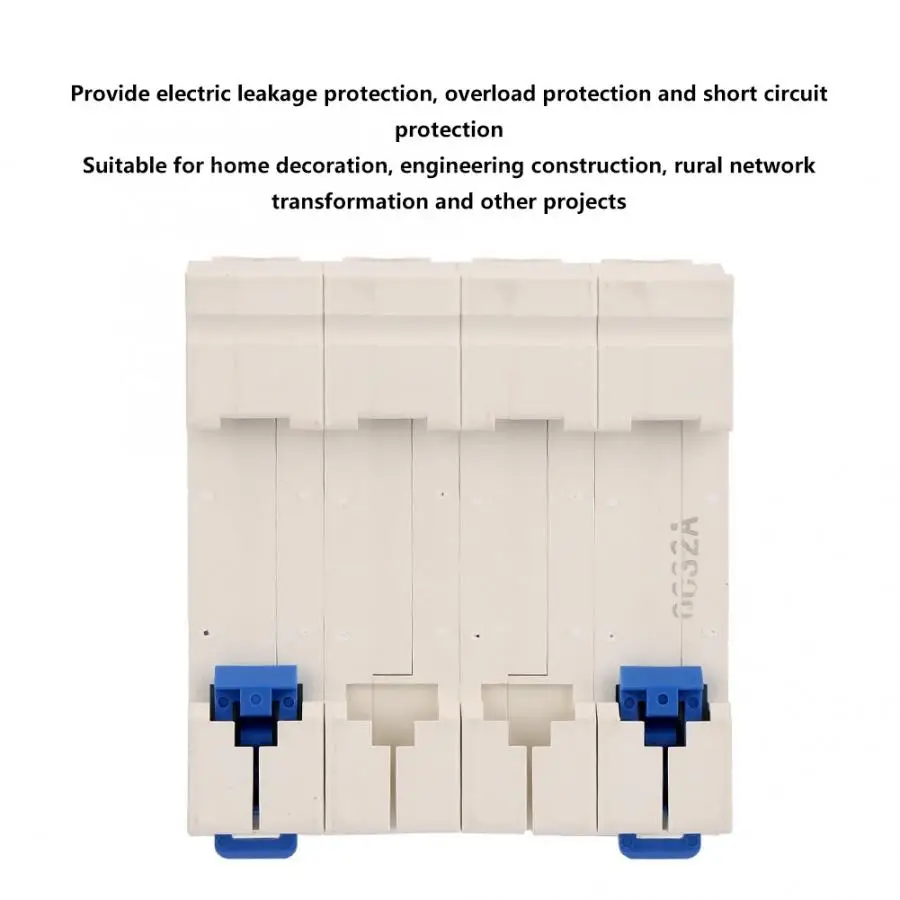 Миниатюрный автоматический выключатель DZ47-63 4P 32A 400 В миниатюрный RCCB автоматический выключатель остаточного тока