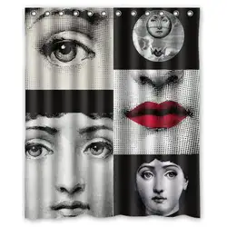 Fornasetti Лица Пользовательские водонепроницаемые занавески для душа 60 "x 72" Бесплатная доставка Ванная комната Декор