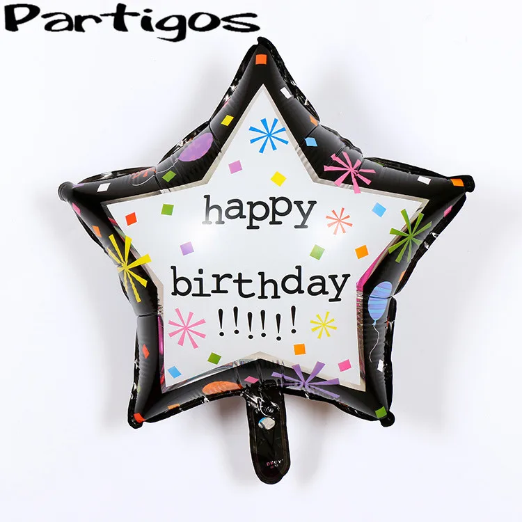 

50pcs/lot 18inch star shape happy birthday balloon for birthday party decoration helium balloon mylar foil ballon supplies