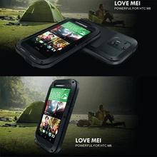 LOVE MEI Original Shockproof Dirtproof Waterproof Powerful Aluminum Metal Case For HTC New One M8 Metal Cover Retail Package