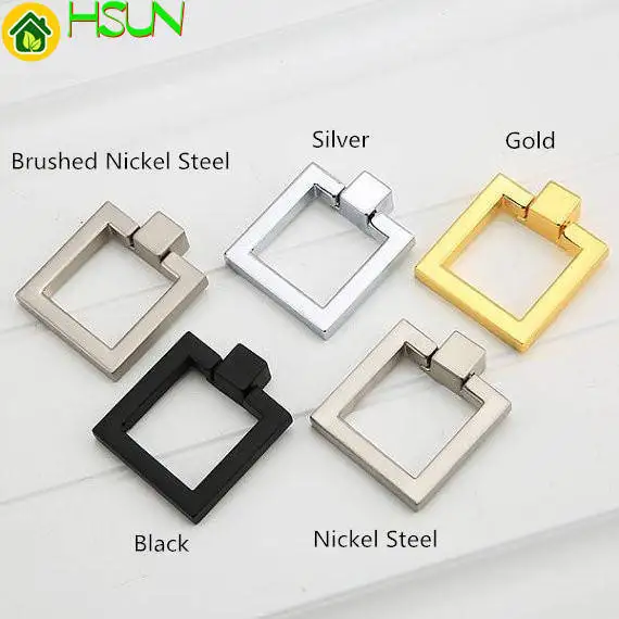 

Square Drop Rings Pulls Knobs Cabinet Door Knobs Handles Dresser Knob Pulls Drawer Handles Knob Silver Gold Black Furniture