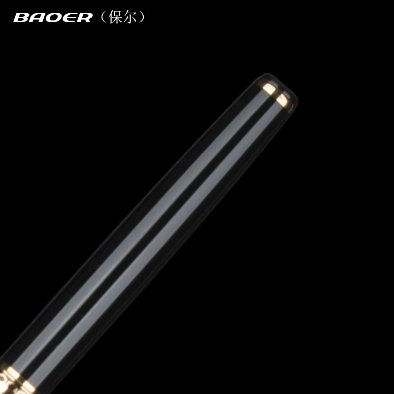 Марка Baoer роскошная шариковая ручка 0 7 мм черная металлическая офисные и школьные