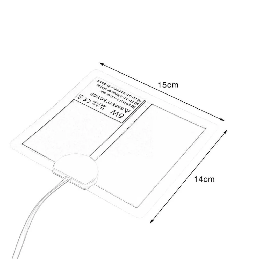 14*15 см грелка с европейской вилкой для рептилий, грелка с европейской вилкой, грелка для собак, кошек, одноцветная, регулирующая температуру, 5 Вт, 220-240 В