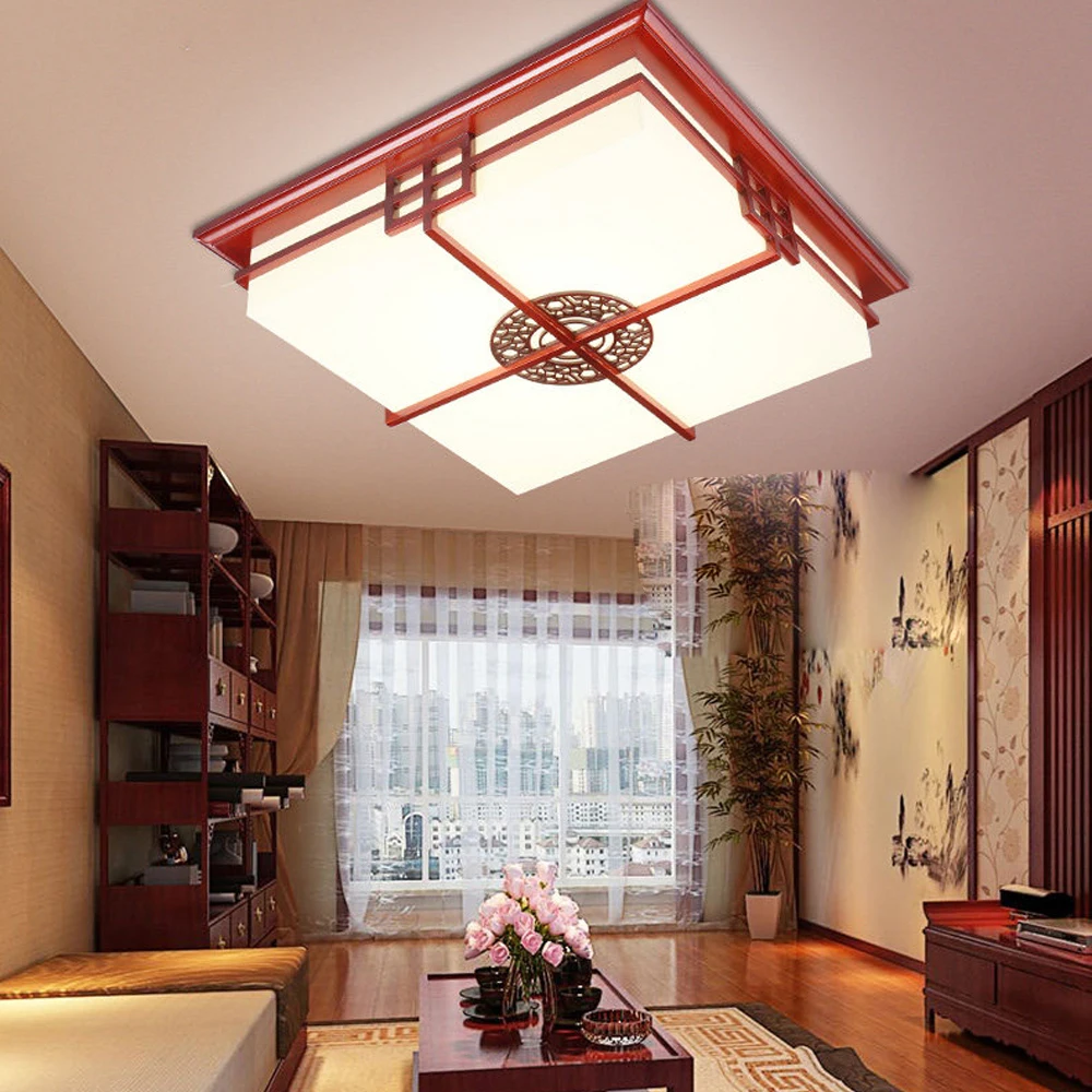 

LED Chinese Wooden Sheepskin LED Lamp.LED Light.Ceiling Lights.LED Ceiling Light.Ceiling Lamp For Foyer Bedroom Dinning Room