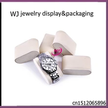 Превосходный DIY бежевый бархат карманные часы Дисплей Стенд случае браслеты ножной браслет Органайзер держатель Подушечка для часов и ювелирных украшений для часов коробка