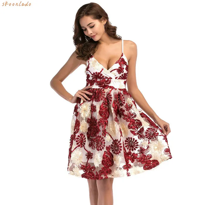 

women clothing Ladies'Dresses deep V neck summer clothes female parting meeting dating dress formal style fashion showing clothe