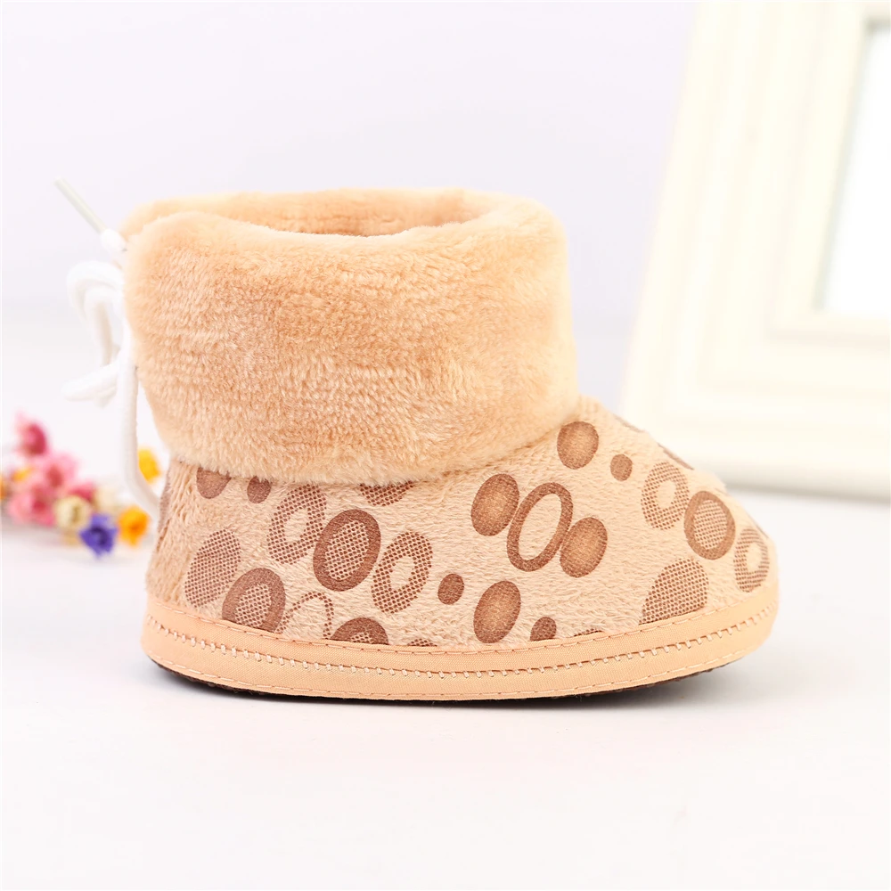 New born Baby Girl Pink Fleece Snow Boots Booties Kids Princess Winter Shoes S1 PY2