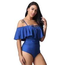 KANCOOLD Цельный купальник с рюшами и воланом, пляжная одежда, сексуальный женский купальник с открытой спиной и контролем живота