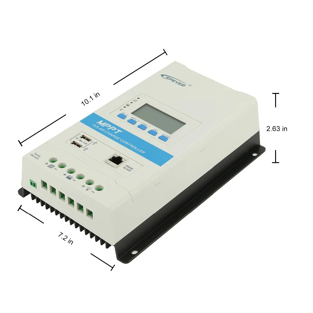 EPever MPPT 30A 20A 10A модульный контроллер заряда и разряда 12 В 24 В авто с DS2 и UCS модулем Dual USB 5 В