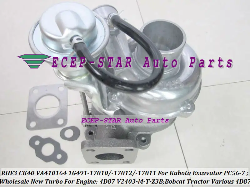 TURBO RHF3 CK40 VA410164 1G491-17011 1G491-17012 1G491-17010 Turbocharger For Kubota Excavator PC56-7 Bobcat Tractor 4D87 V2403-M-T-Z3B (6)