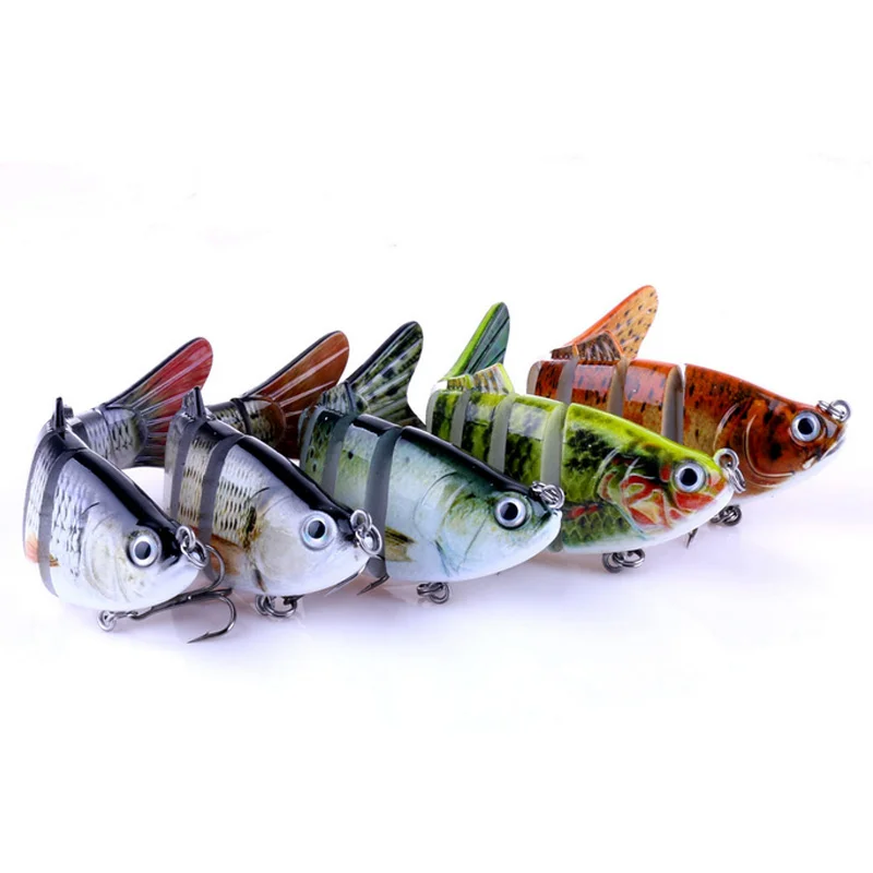 

1pc Jointed Crankbait 6 Sections Swimbait Fishing Lures 11cm Artificial Culter Pike Fishing Tackles FK88