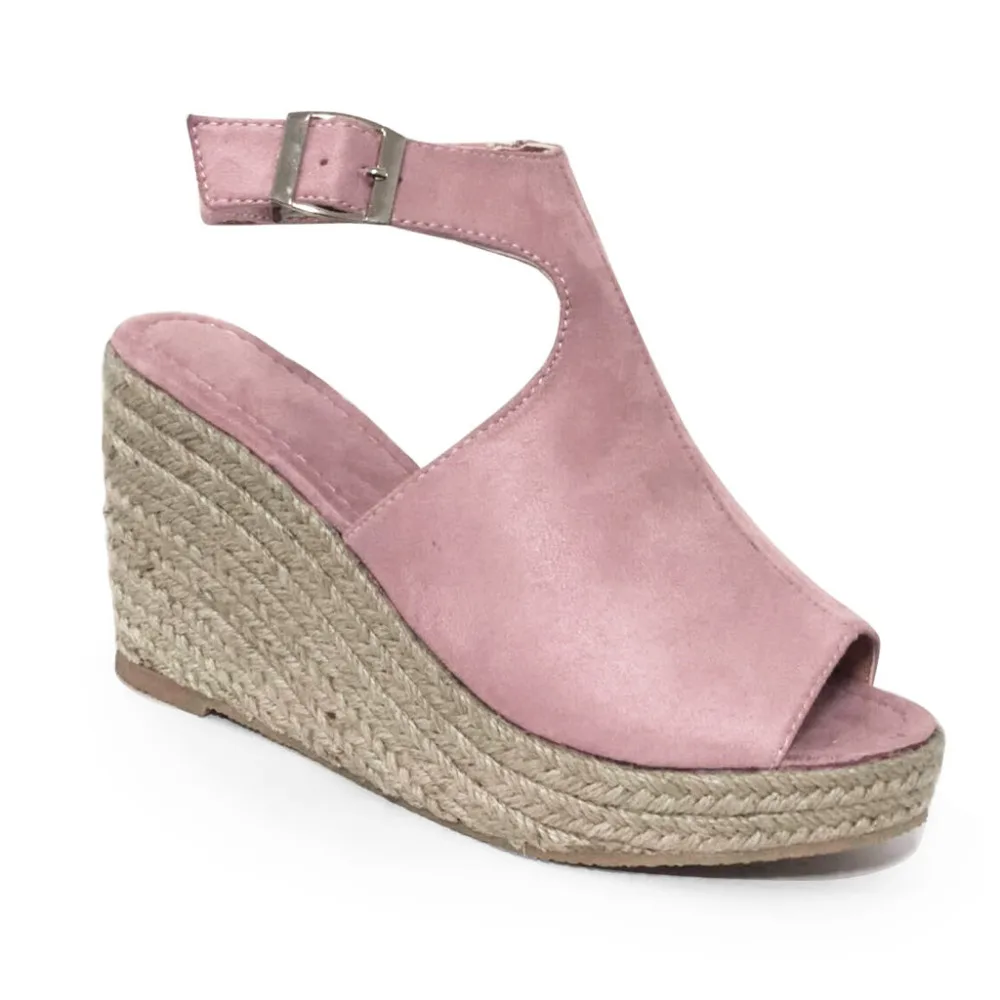 المرأة السيدات الأزياء الصلبة أسافين عارضة مشبك حزام الرومانية الأحذية الصنادل المرأة السيدات الأزياء الصلبة أسافين عارضة مشبك حزام الرومانية الأحذية الصنادل