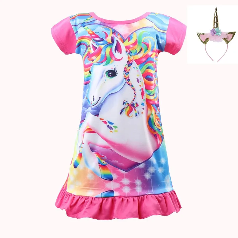 

Children's Dresses 2019New Unicorn cartoon baby girl clothes girls dress