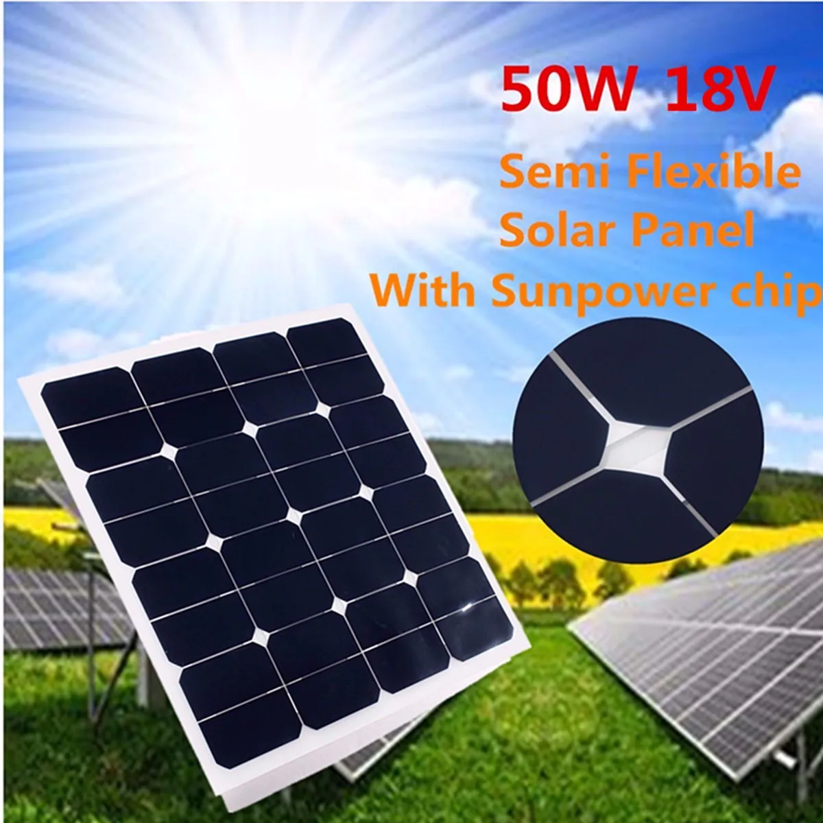 

KINCO Flexible Solar Panel Plate 18V 50W Solar Charger For Car Battery 12V Sunpower Monocrystalline Silicon Cells Module Kit