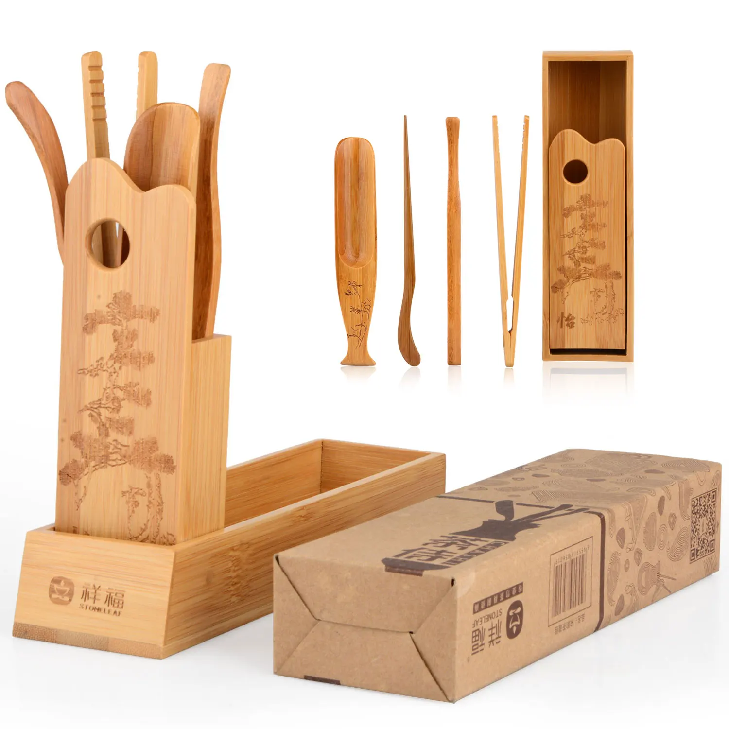 5pcs/set Classical Tea Accessories Tea Scoop Needle Digger Tea Clip of