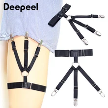 Deepeel 1/2 пары 2,5X54 см унисекс рубашка держатель нейлоновые эластичные подвязки на подтяжках деловой костюм Противоскользящий зажим ремень SP031