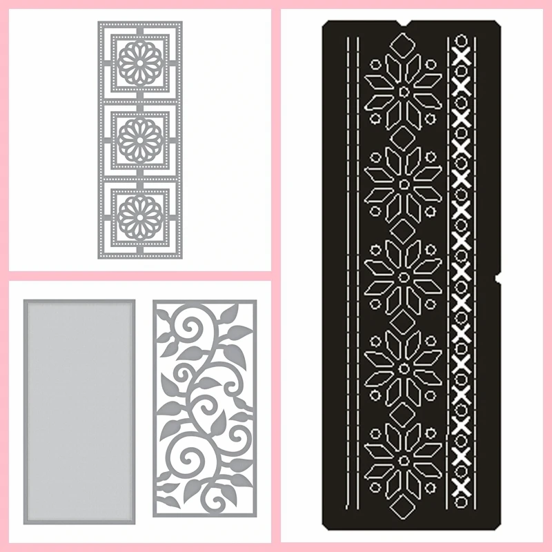 

HOLLOW LACE FRAME ASSEMBLE Cutting Dies For Scrapbooking Embossing DIY Photo Card Album Making Background Template Decoration