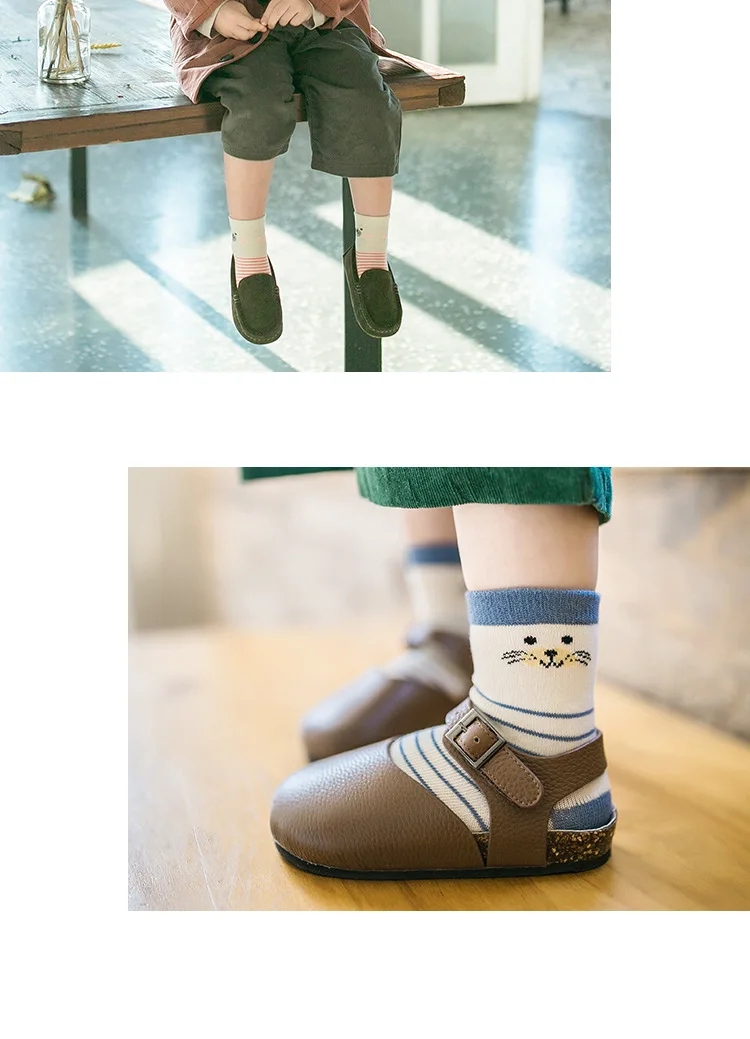 5 пар в упаковке, новые носки для новорожненных младенцев, осенне-зимние хлопковые носки в полоску с трехмерным рисунком для маленьких мальчиков и девочек от 0 до 12 лет