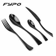 4Pcs/Set Black Cutlery Set Stainless Steel Western Food Tableware Sets Fork Steak Knife Dinnerware Set Drop Shipping