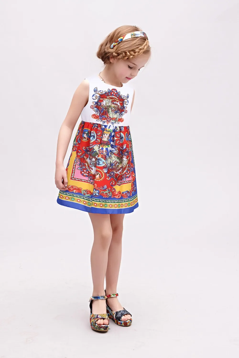 Wl Monsoon Girl Dress 2016 Summer Carretto Siciliano Baby Girl Dress