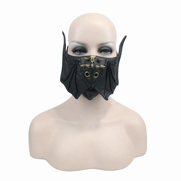 Стимпанк Готическая мужская кожаная маска Хэллоуин косплей Череп женские маски Американский мягкий косплей маска для лица с изображением рта Защита - Цвет: MK016