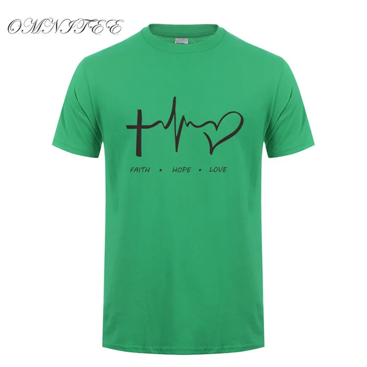 Wholesale Omnitee Faith Hope Love T Shirts Men Tops Casual Cotton ...