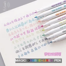 Andstal Double Lines Art Markers Pen DOMI Out Line Pen Fine Liner Marker Fineliner Calligraphy Lettering Pen Color Drawing Pens free shipping calligraphy brush lake pen line horse pen lines big