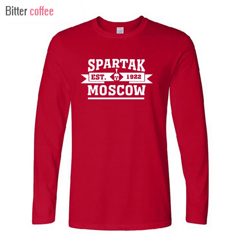 Goede BITTERE KOFFIE NWE Hoge kwaliteit Moskou T shirt Russische premier league Camiseta lange Mouw T shirt XS XXL