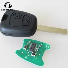 Дистанционный ключ 434 МГц для peugeot 307 2 кнопки с электронным чипом ID46(без Клинок с желобками