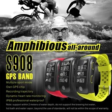 2017 новые S908 Smart Band GPS Bluetooth 4.2 сердечного ритма IP68 Водонепроницаемый сна Мониторы Шагомер умный Браслет для iOS и Android