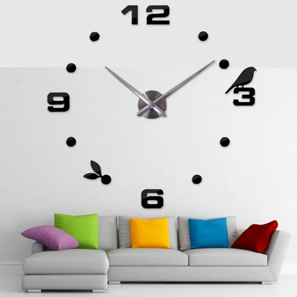 Модные 3D настенные часы большого размера декоративные Horloge Murale хит продаж