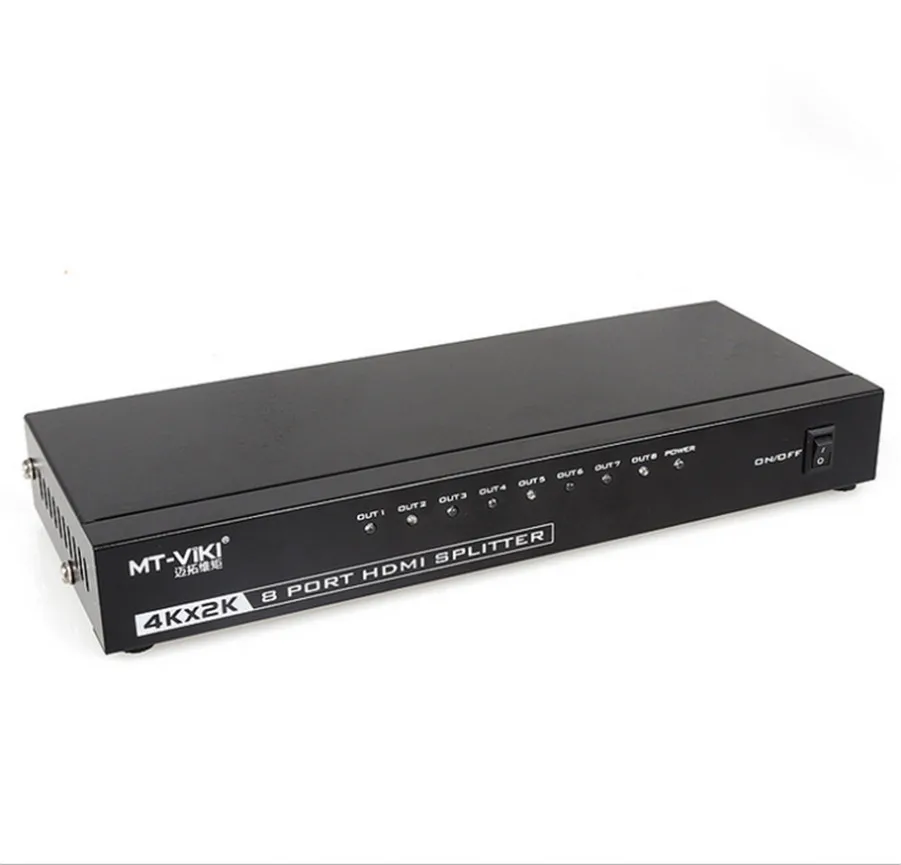 

MT-VIKI HDMI Splitter 4K*2K 8 Port Video Distributor 1x8 3D 1 Input 8 Output HDMI 1.4 HDCP 1.2 5V 3A Power Supply SP148