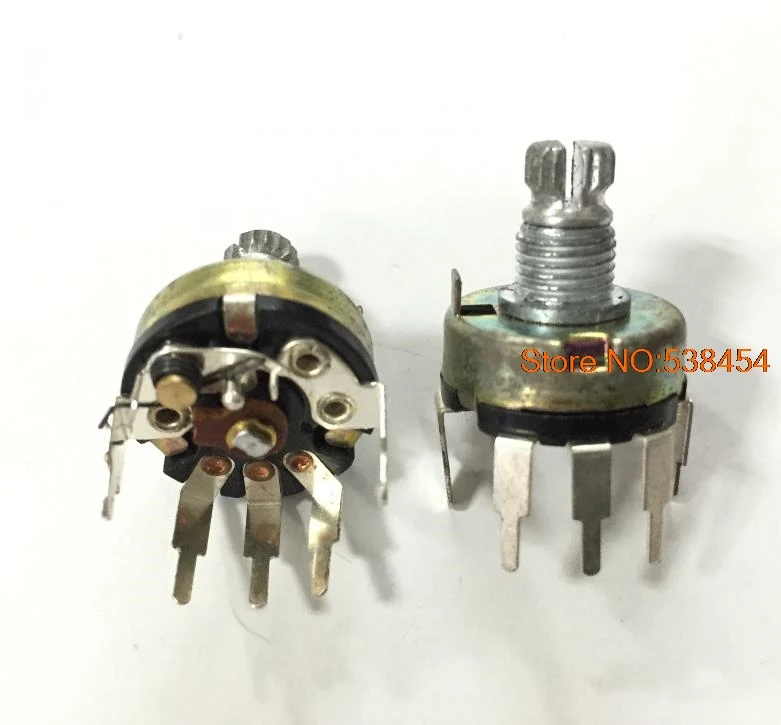 

5pcs 17 potentiometer switch with switch B50K axis length 10MM volume potentiometer switch with switch