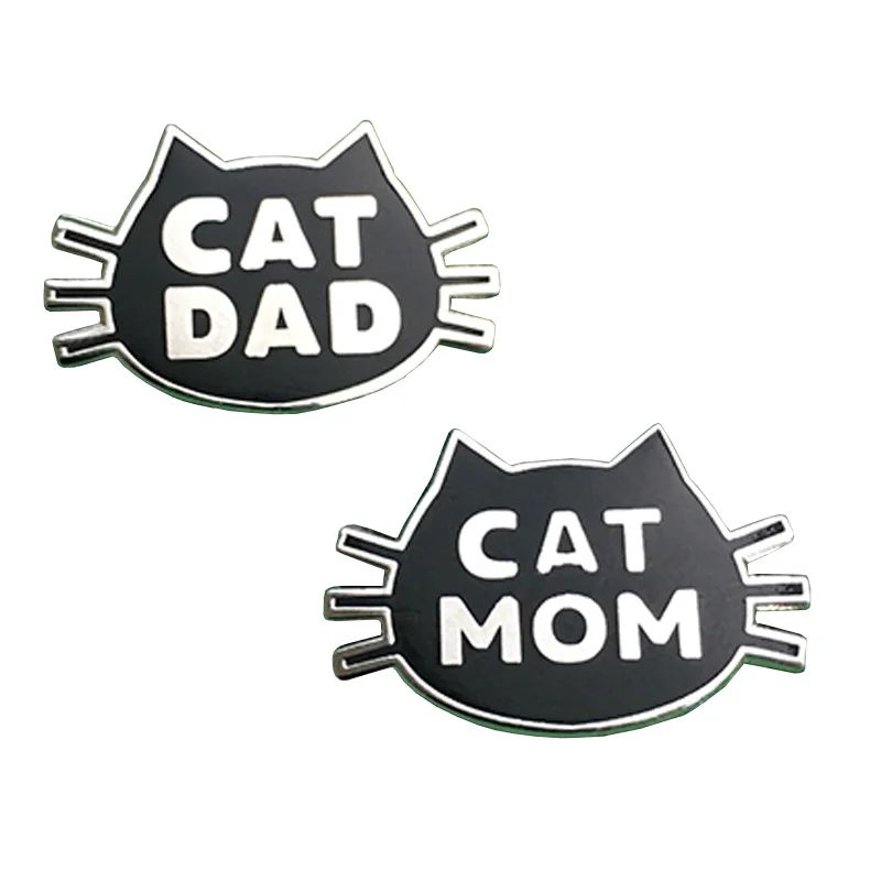 

Cat Mom and Cat Dad enamel pin set