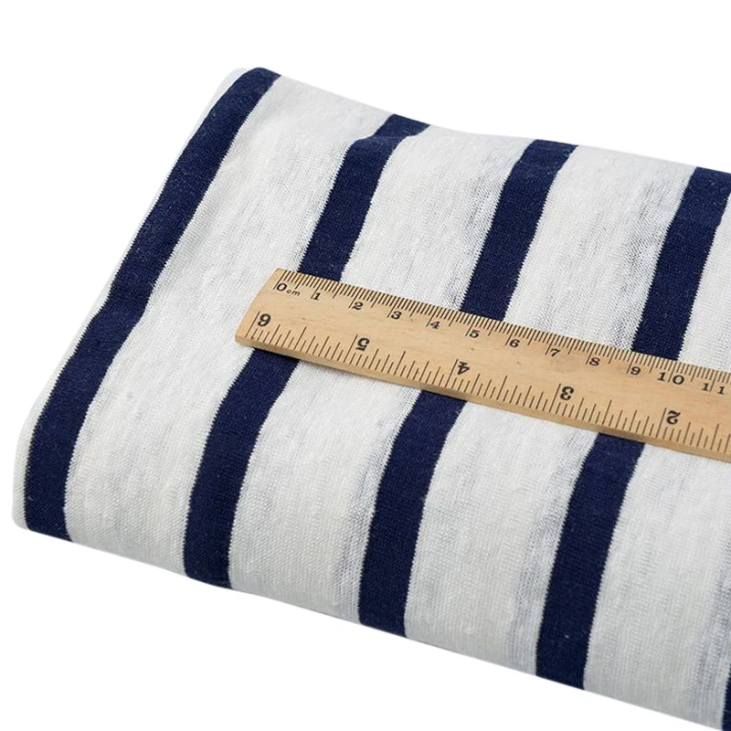 Тонкая льняная ткань полосатая трикотажная для футболок 50*170 см K302667|fabric for|blended