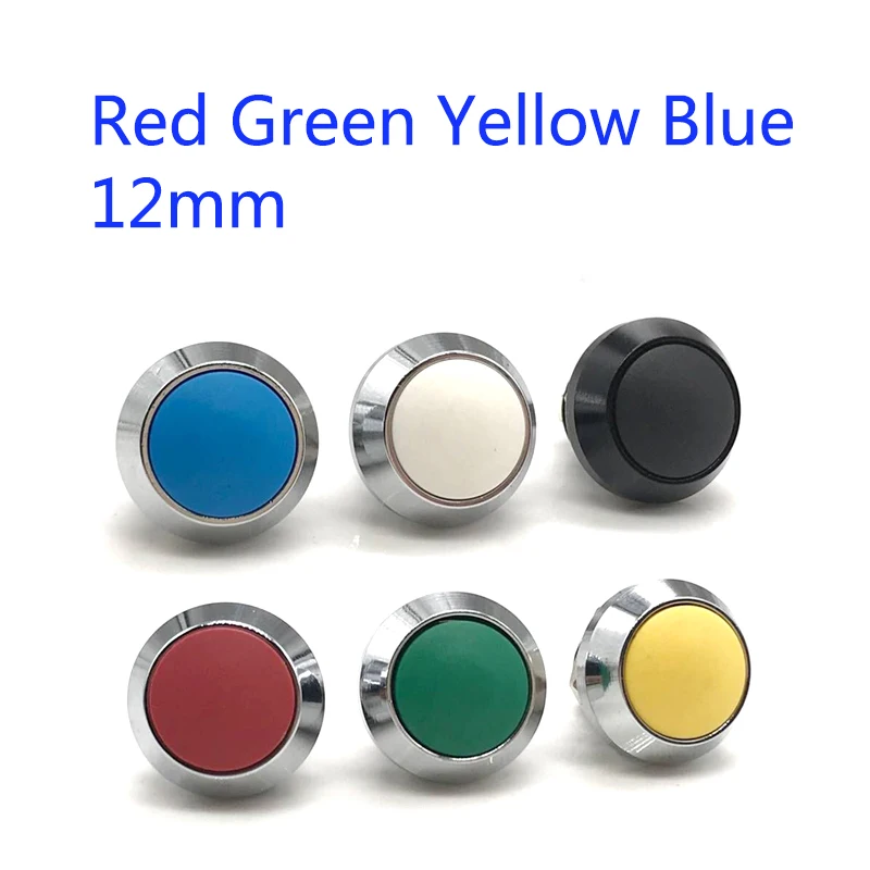 

4Pcs Metal 12mm Thread Red Green Yellow Blue Head Momentary Push Button Switch