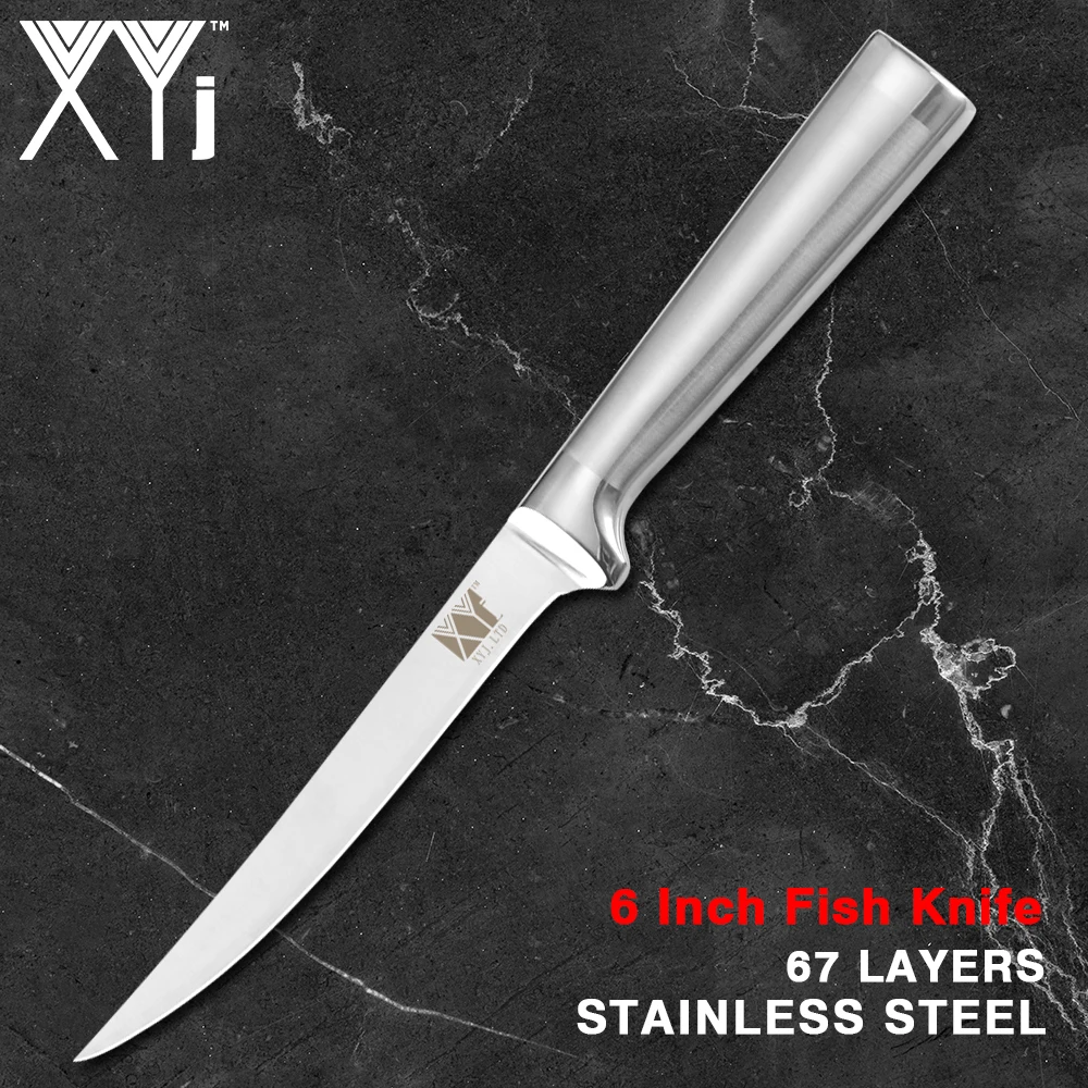 

XYj Fish Fillet Knife 3cr13 Stainless Steel Kitchen Knife Japanese Salmon Sashimi Knives Eviscerate Fish Boing Cutter Cook Tool