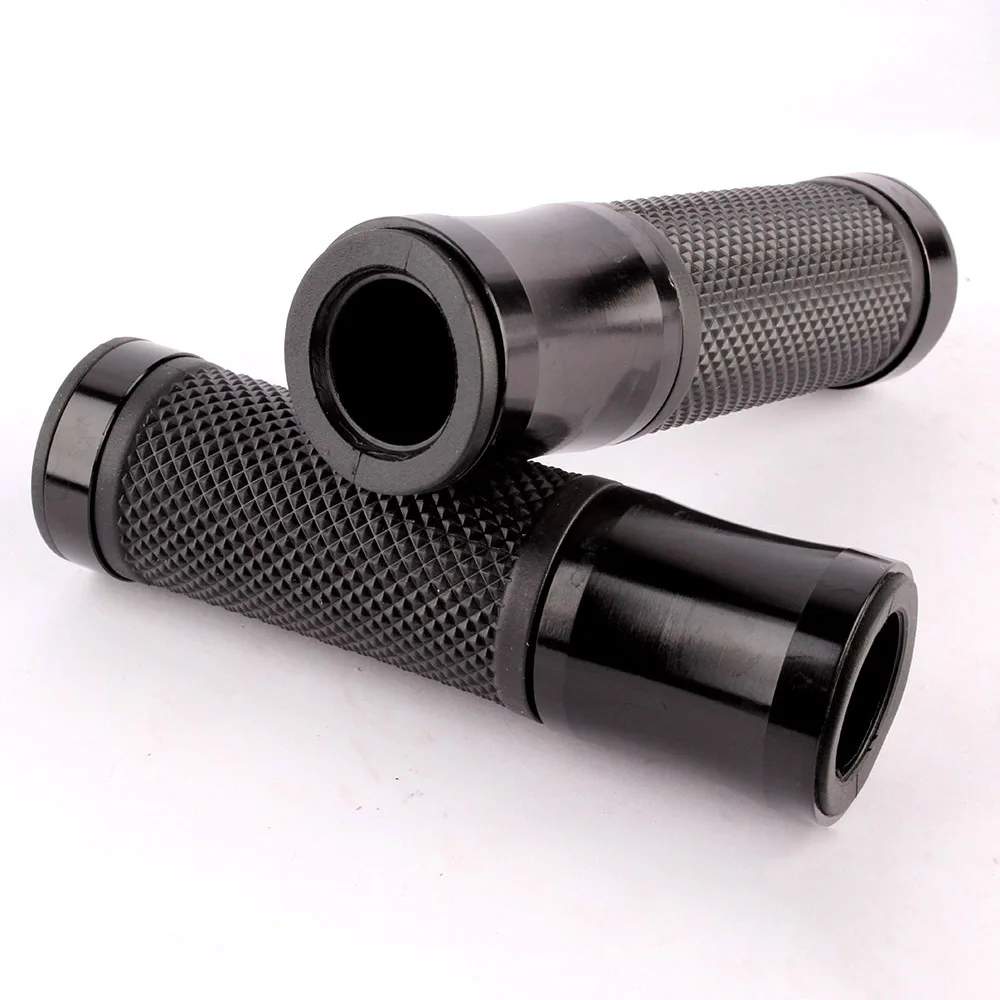 Evomosa CNC Aluminum Rubber Gel Motorcycle Grips None-Slip Motor Hand Grips 7/8\