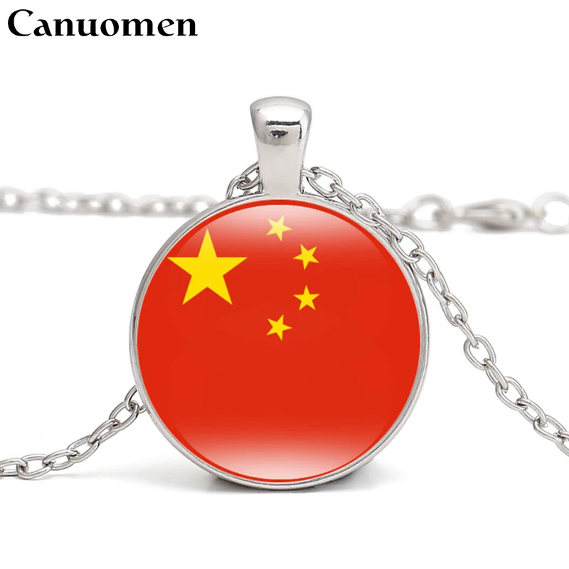 

Canuomen China Flag Pendant Necklace East Asia Country Korea South Korea Mongolia Japan I Love Hometown Men Women Jewelry