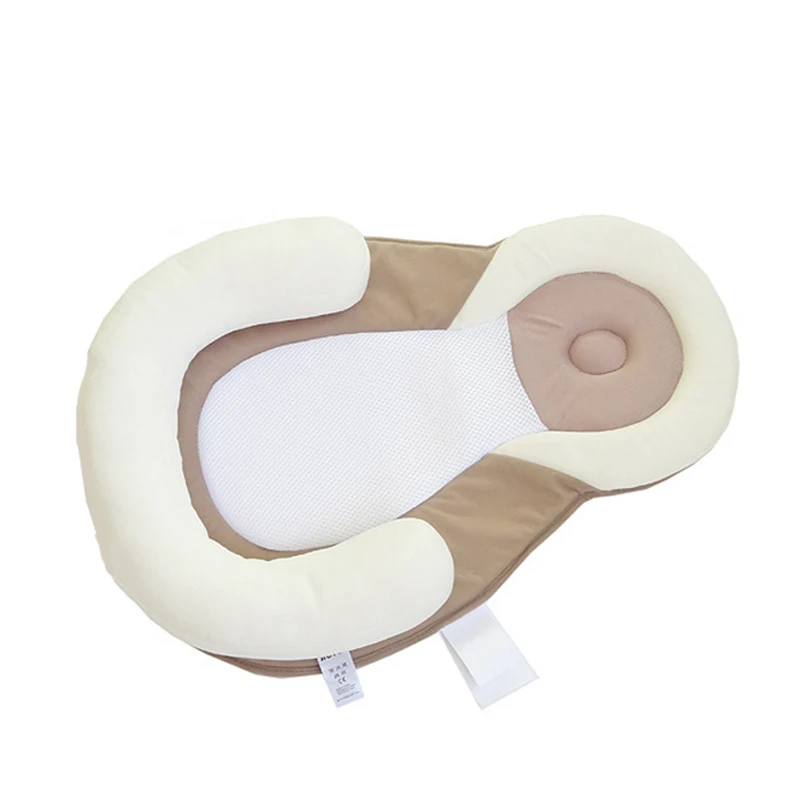 Удобная детская подушка, Детские диванные подушки разной формы, детская кровать для новорожденных, позиционер для сна, предотвращающий плоскую форму головы - Цвет: Бежевый