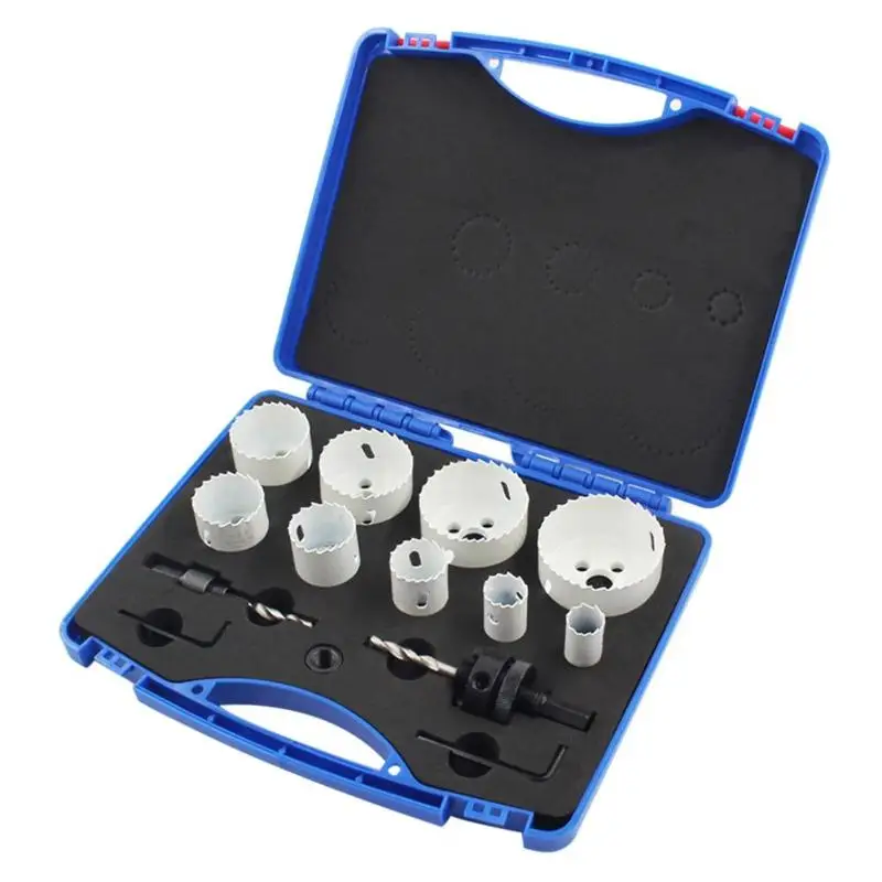 

13pcs Holesaw blades kit Bi metal holesaw Bit Set adjustable wood hole saw cutter metal cutting Core Drill Bits Hole Cutting Saw