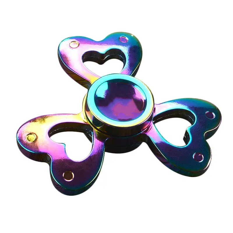 

Rainbow Fidget Spinner Tri Spinner Hand Spinner  Love Shape 3 Leaf Finger Hand Spinner Fidget Toys Anti Stress Toys