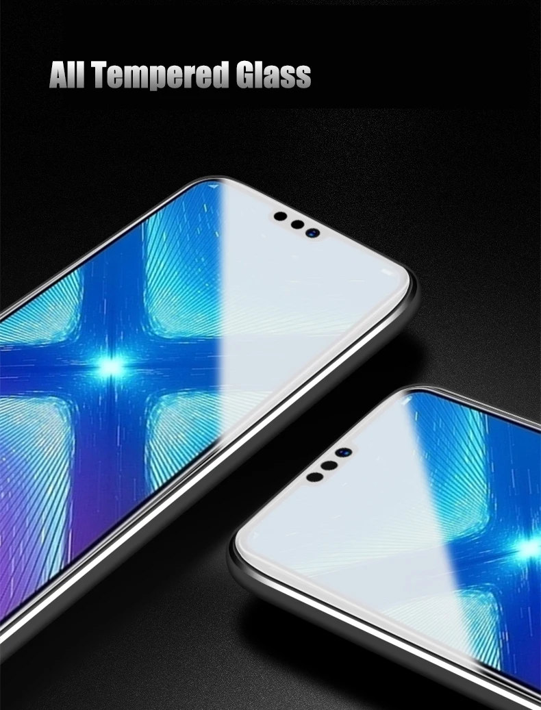 2 шт./лот, полностью закаленное стекло для huawei honor 8X 8C, Защитное стекло для экрана 9 H, анти-Blu-ray, закаленное стекло для huawei honor 8c