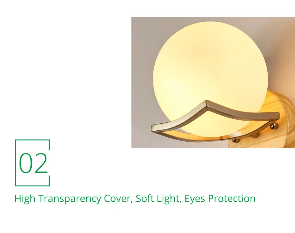 E27 Bulb LED Wall Lamps Sconce Home Hotel Bed room living Corridor Gallery Lighting Modern Nordic Wood Glass Decorative Light (12)