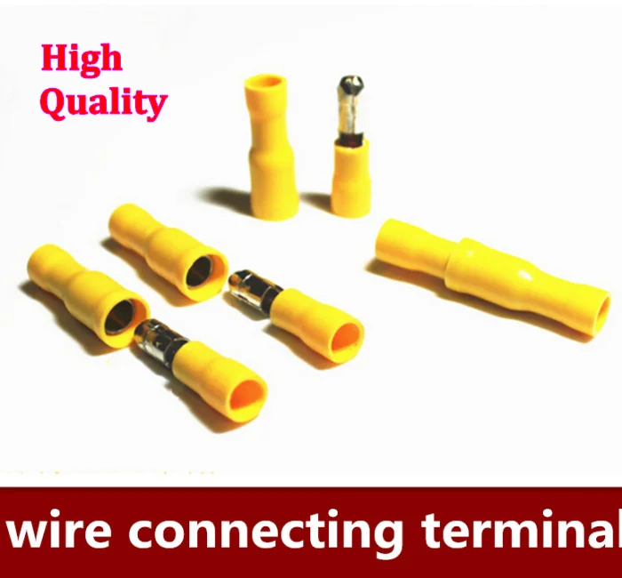 

Hot sale 200PCS/LOT 100pairs/lot Yellow Bullet Connector Insulated Crimp Terminals for Electrical & Wiring